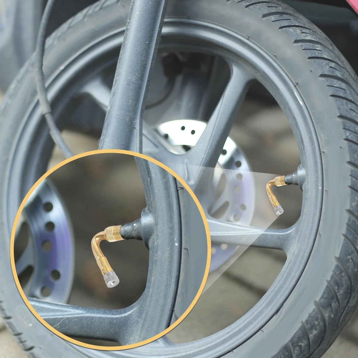 3 x 45 Degree Tyre Valve Stem Extension Extender Gold Tone for Car Motorcycle