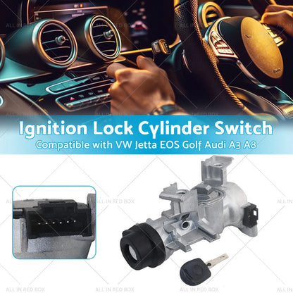 Ignition Lock Cylinder Switch & Housing Assembly w/ Key for VW Audi A3 (2006-2013)