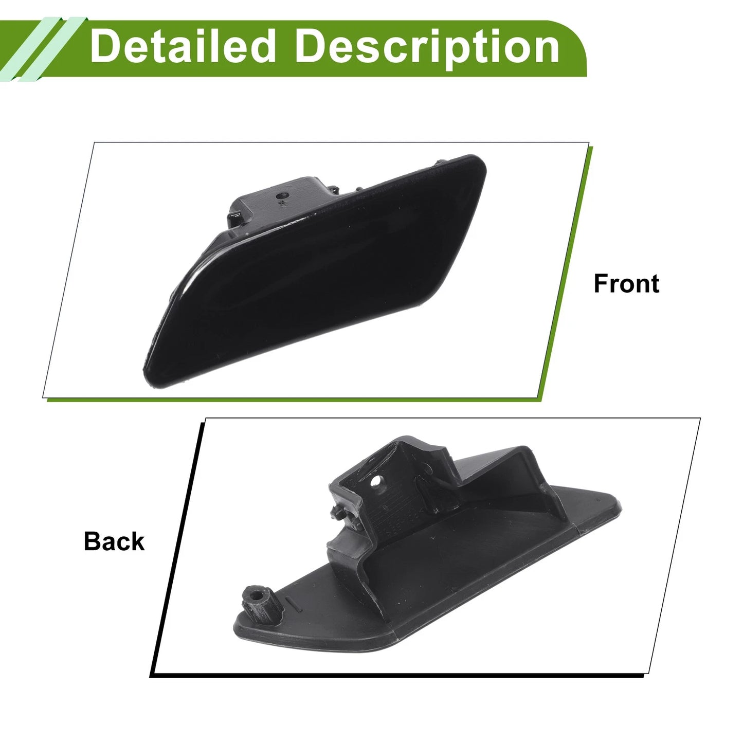 Left washer nozzle cover cap for Porsche Panamera (2014-2016) Black
