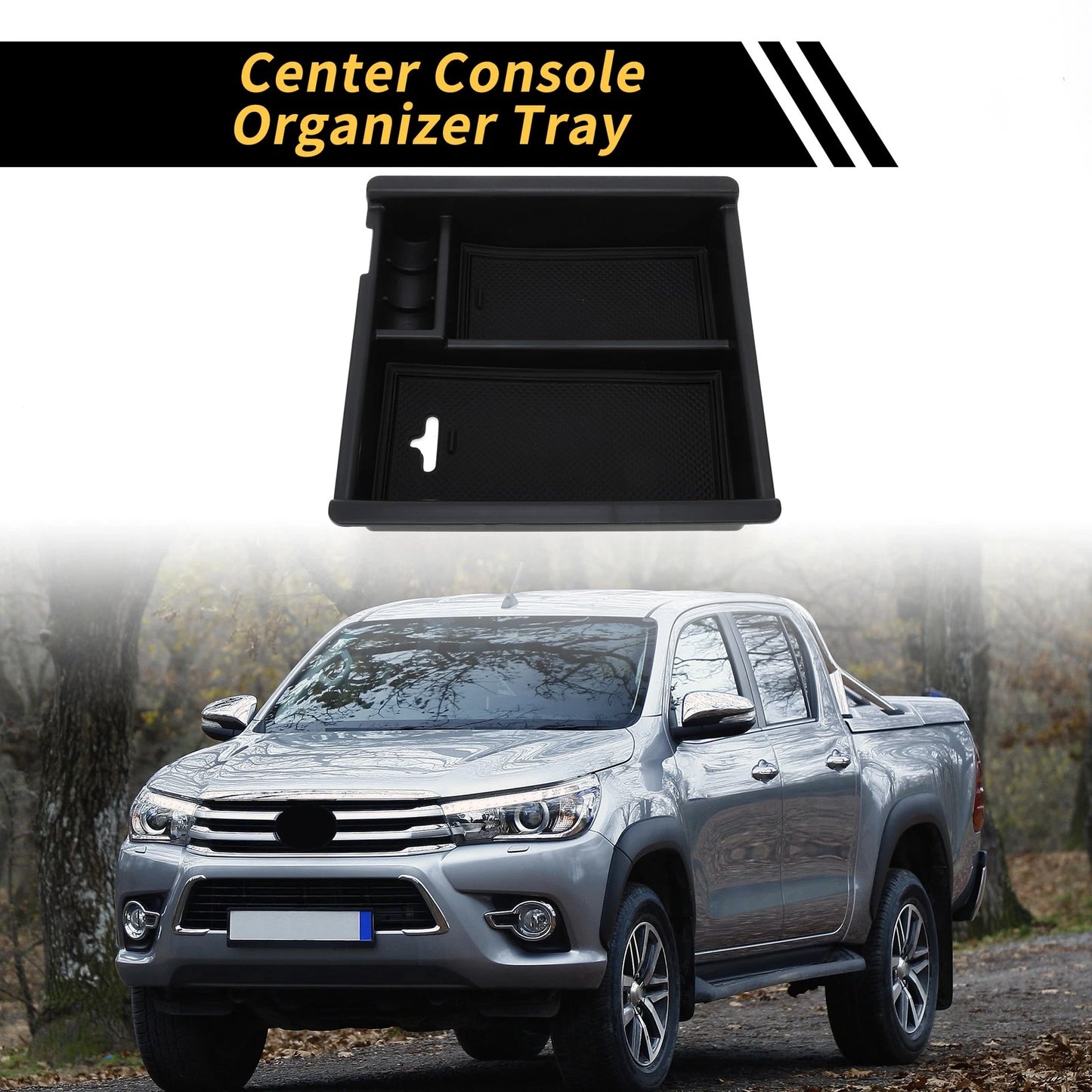 Center Console Organizer Insert Tray for Toyota Tacoma (2016-2021) Black