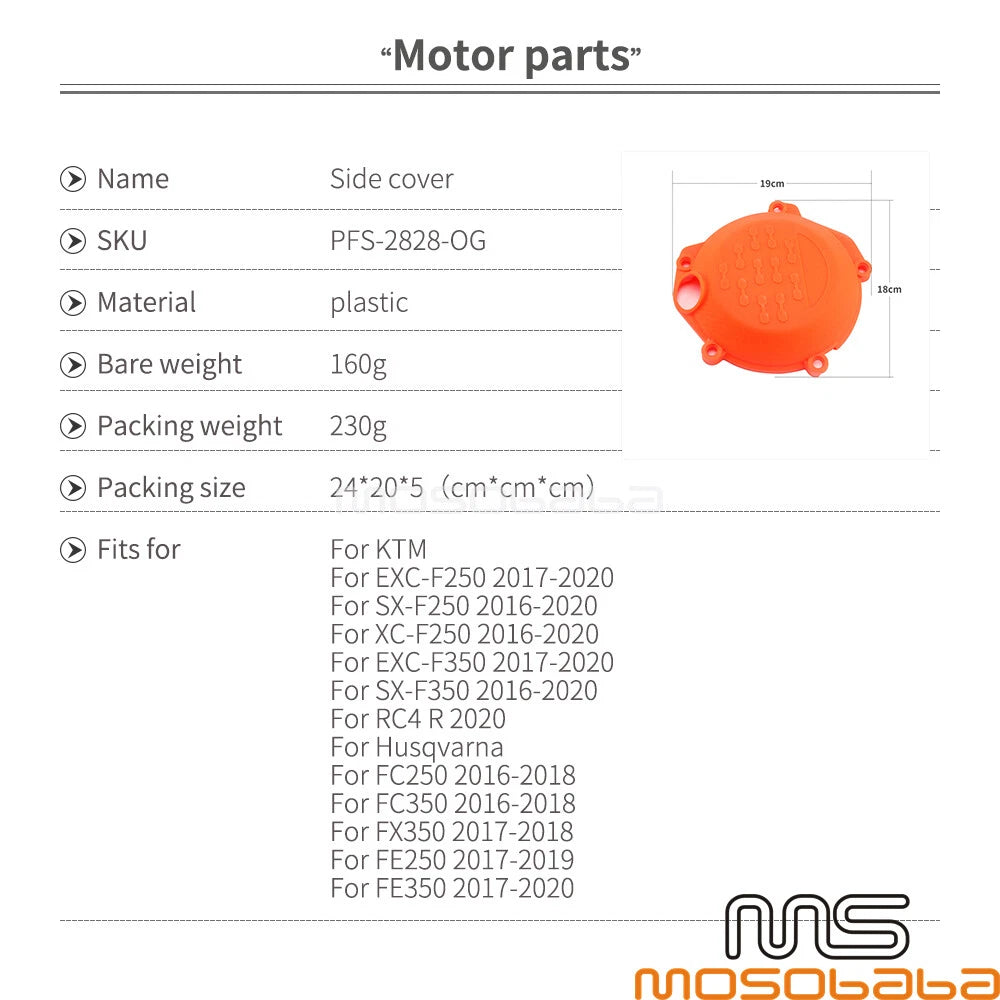 Clutch Cover for KTM EXC-F250 FC250 FC350 FX350 FE250 MX Dirt Bikes