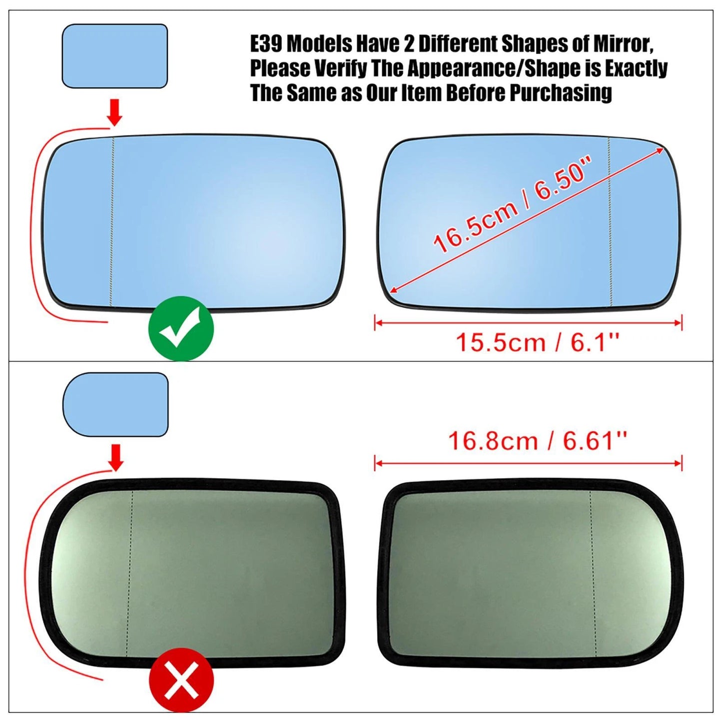 Heated Right Side Mirror with Backing Plate for BMW E39 E46 330i 325i 525i 328i