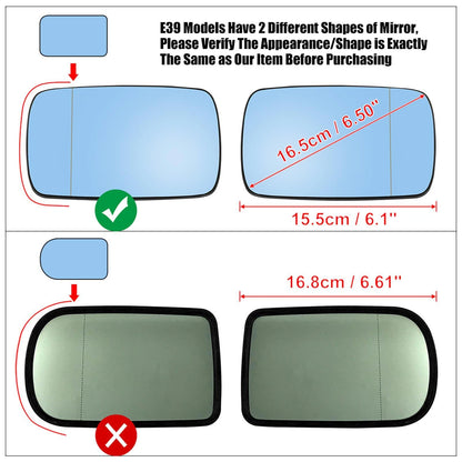 Heated Right Side Mirror with Backing Plate for BMW E39 E46 330i 325i 525i 328i