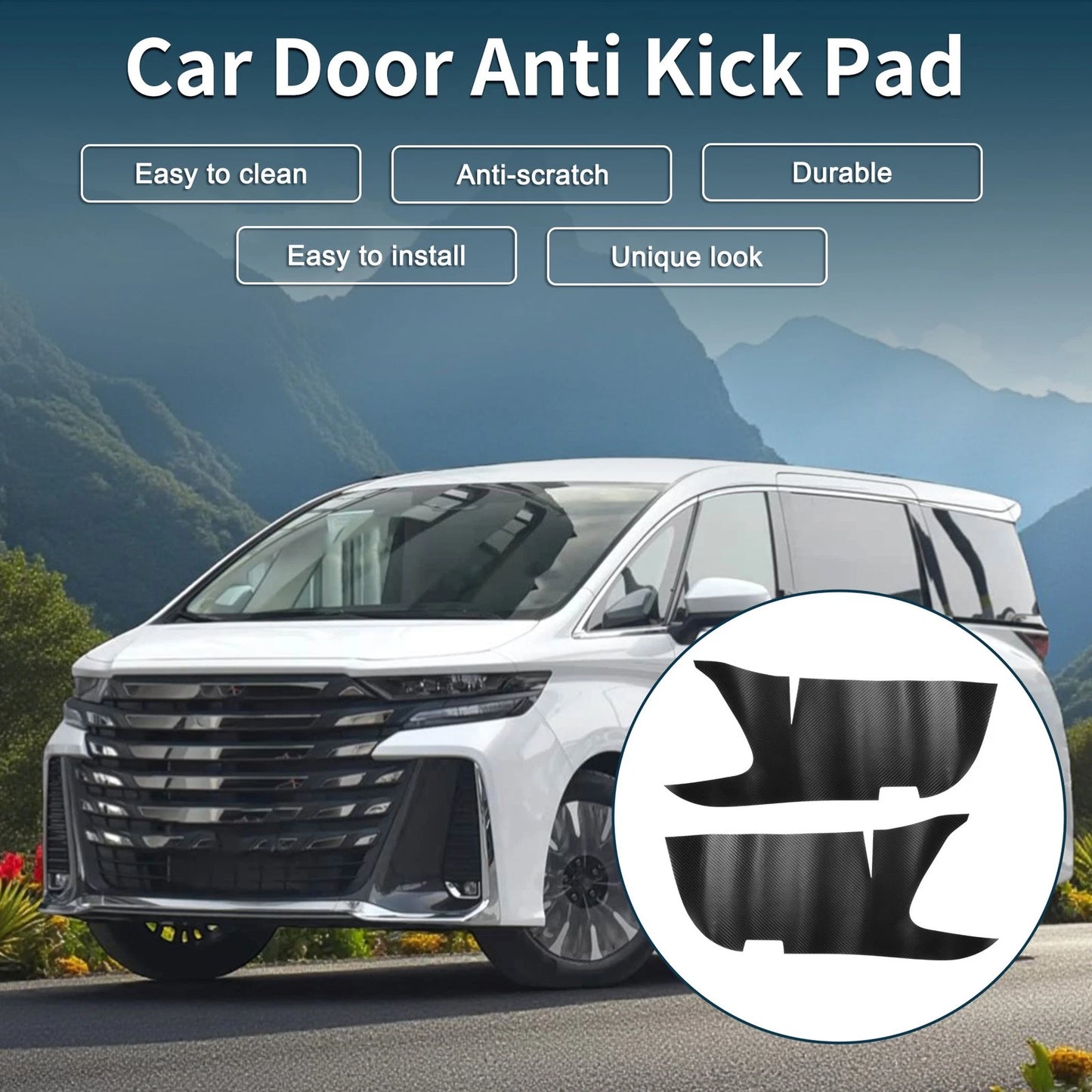 Faux Leather Anti Kick Pad Sticker for Toyota Vellfire (40 Series)