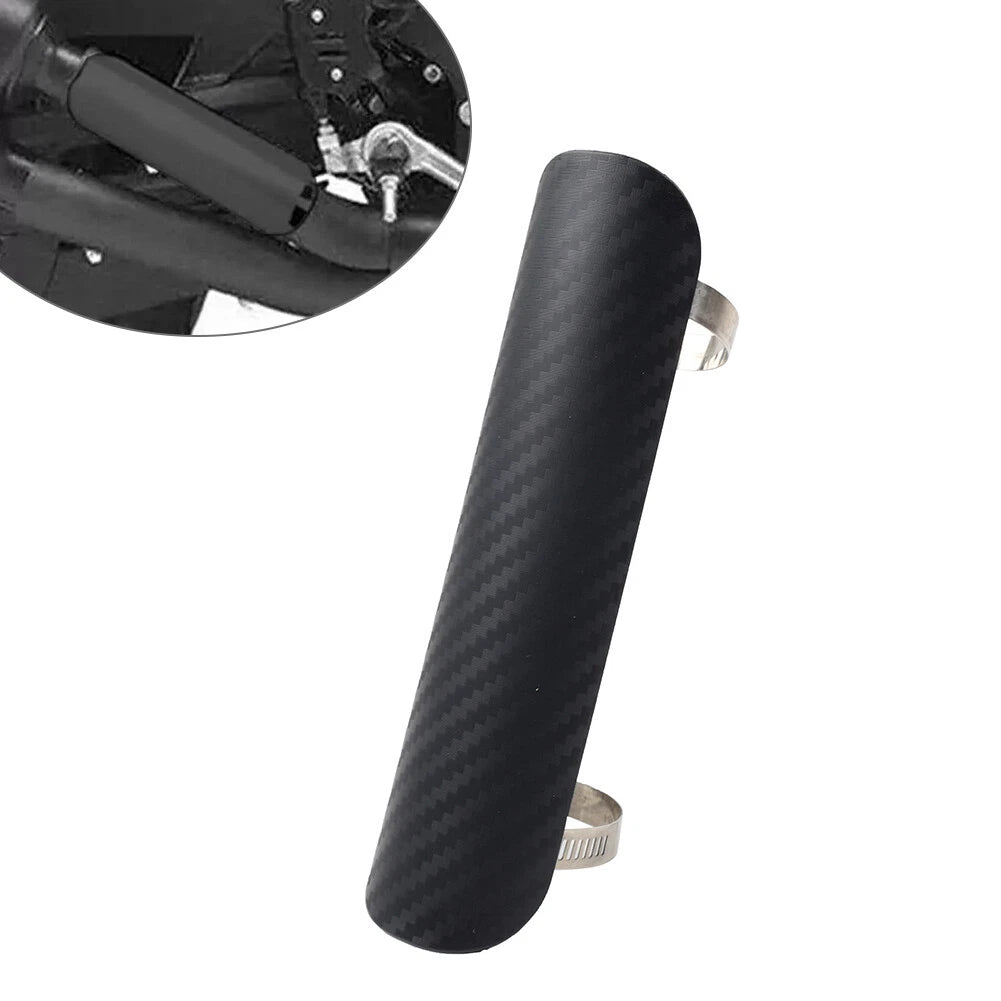 Universal Exhaust Muffler Pipe Heat Shield Cover for Motor Black/Silver