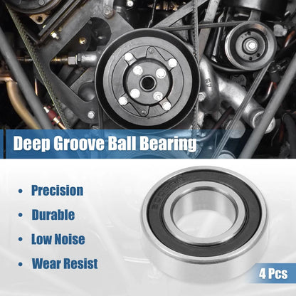 4pcs Deep Groove Ball Bearing 17x35x10mm Sealed Chrome Bearing for Vehicles