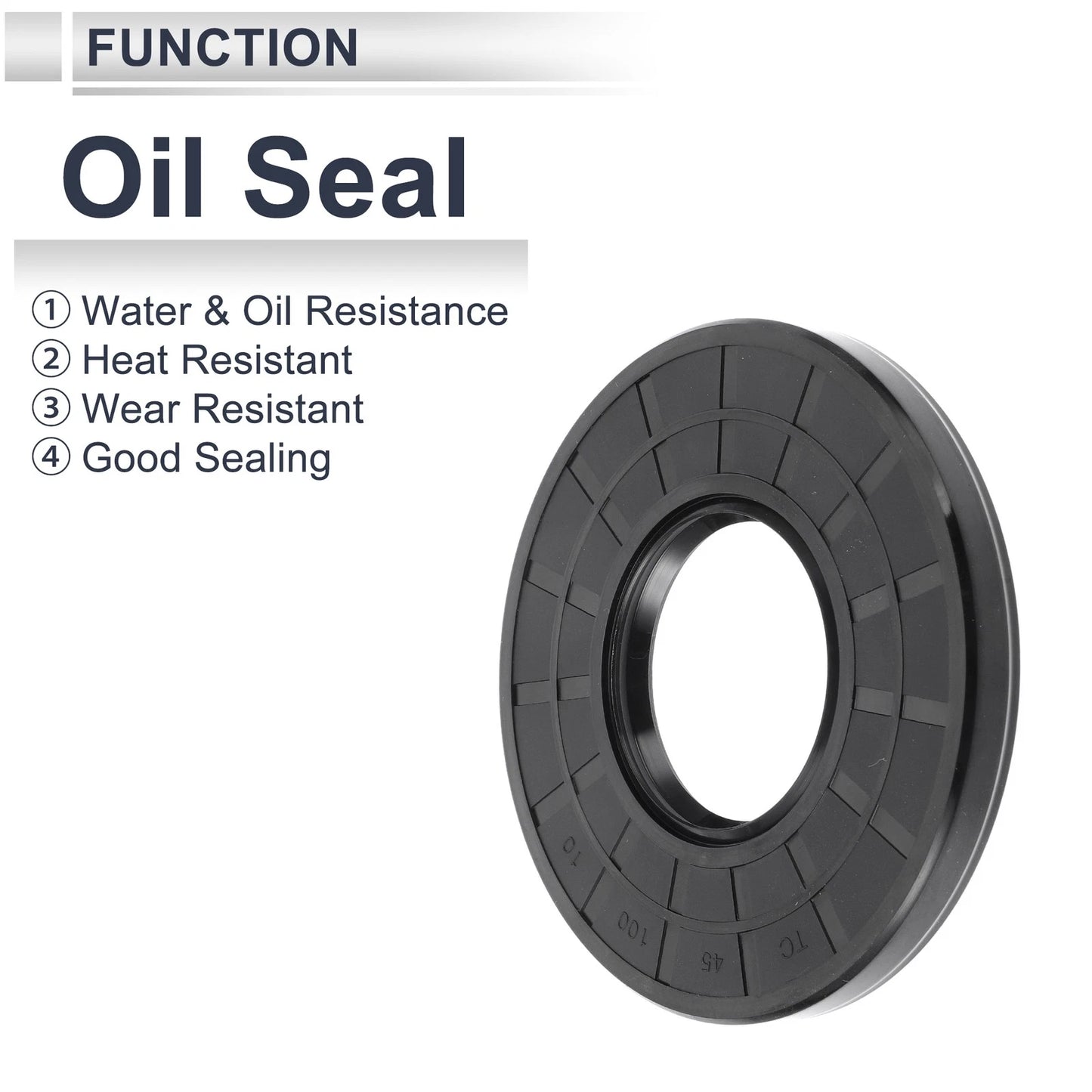 Oil Seal Rotary Shaft Seal Nitrile Rubber 45x100x10mm Black 5 Pcs