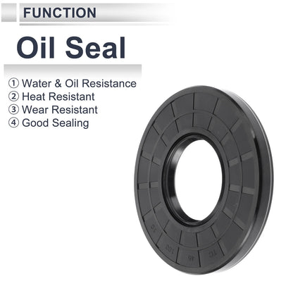 Oil Seal Rotary Shaft Seal Nitrile Rubber 45x100x10mm Black 5 Pcs