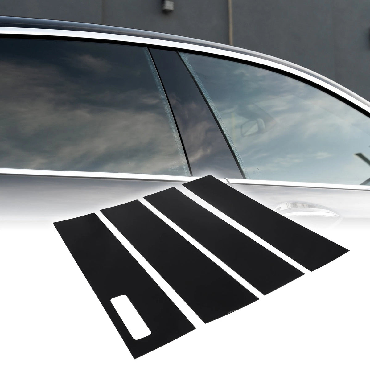 4 x Car Pillar Window Trim Covers for Ford F-150 (2015-2021) Black