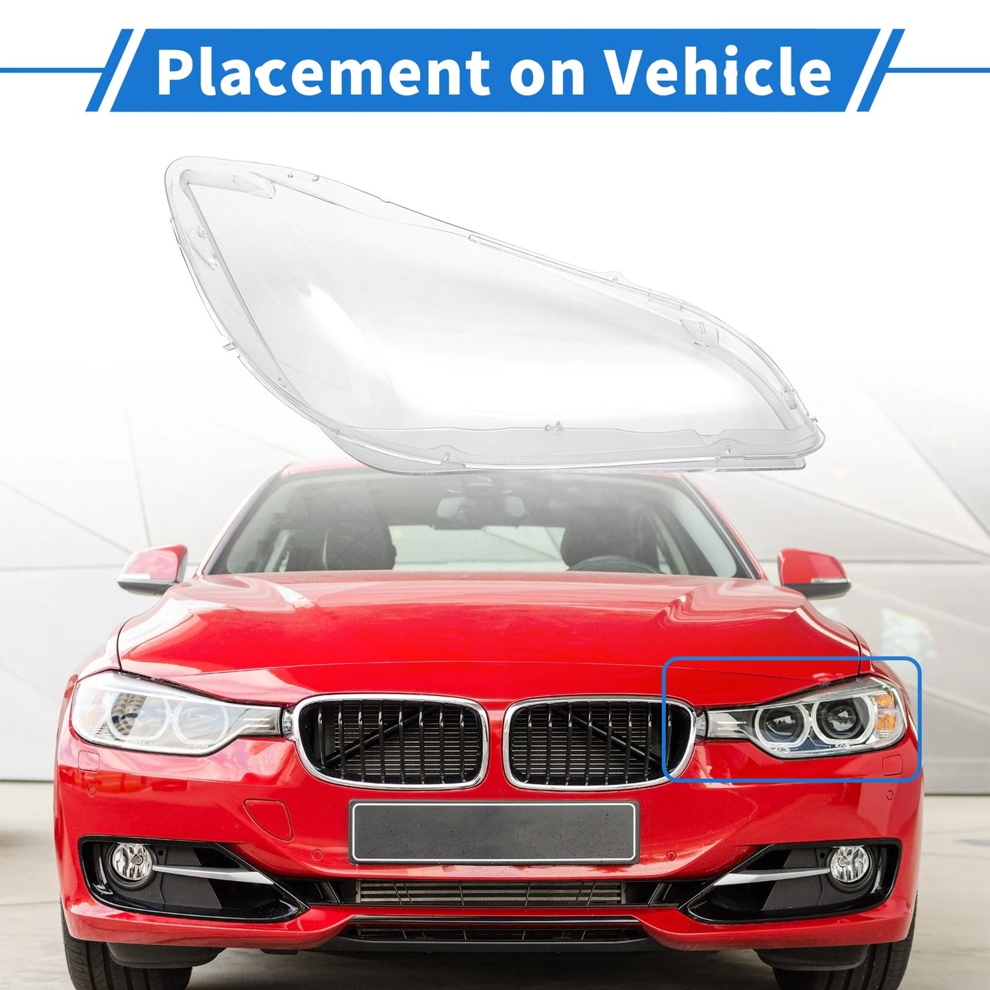 1 x Front Left Headlight Lens Cover for BMW X1 (2010-2015)
