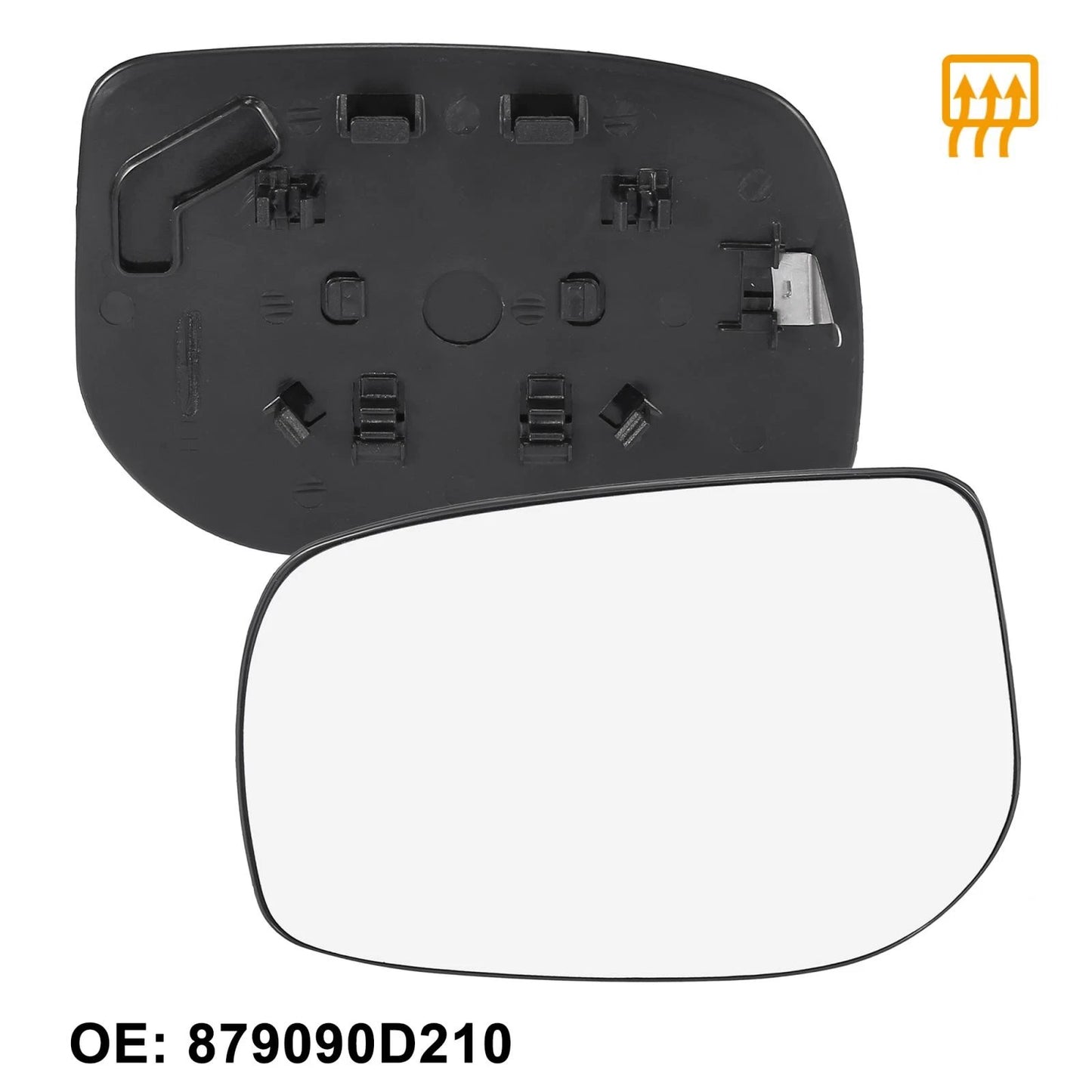 Left Side Rear View Mirror Glass Black with Backing Plate 159g for Toyota Yaris