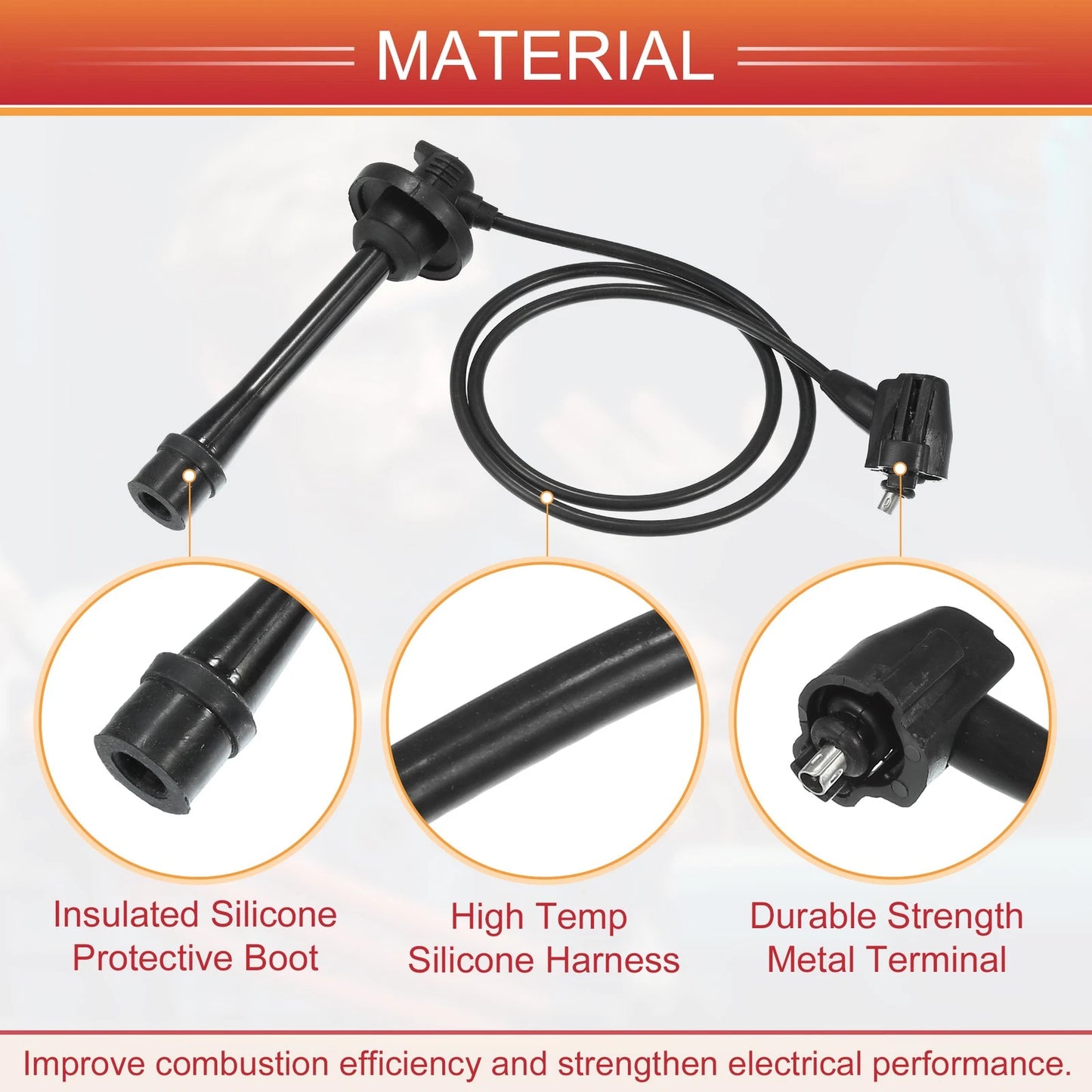 3 x Spark Plug Wire Ignition Coil Cables for Toyota Tundra (2000-2004)