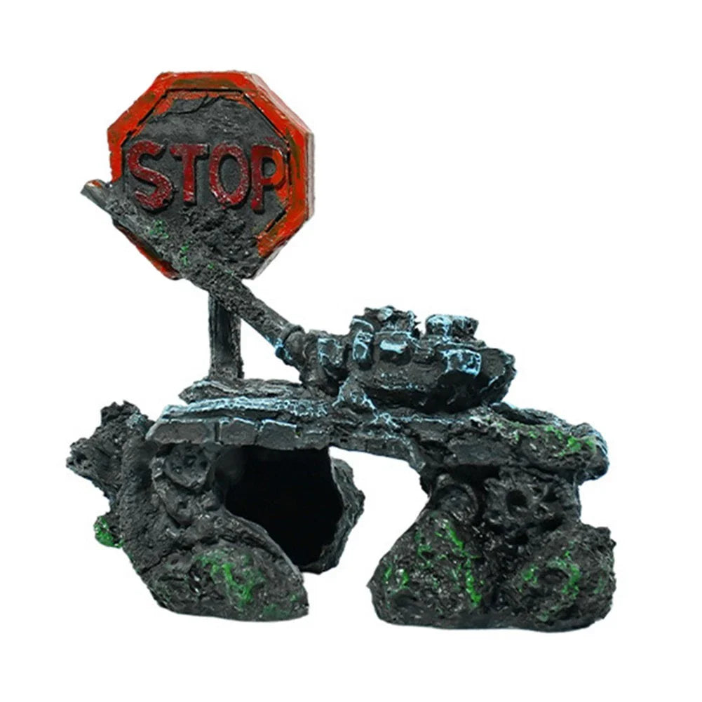 Fish Tank Landscaping Resin Warship Ornament for Aquarium Decoration Safe for Fish