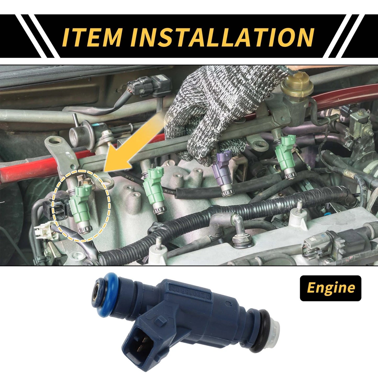 Fuel Injector Nozzle for Ford Explorer 2002-2003 - 4 Holes, Navy Blue