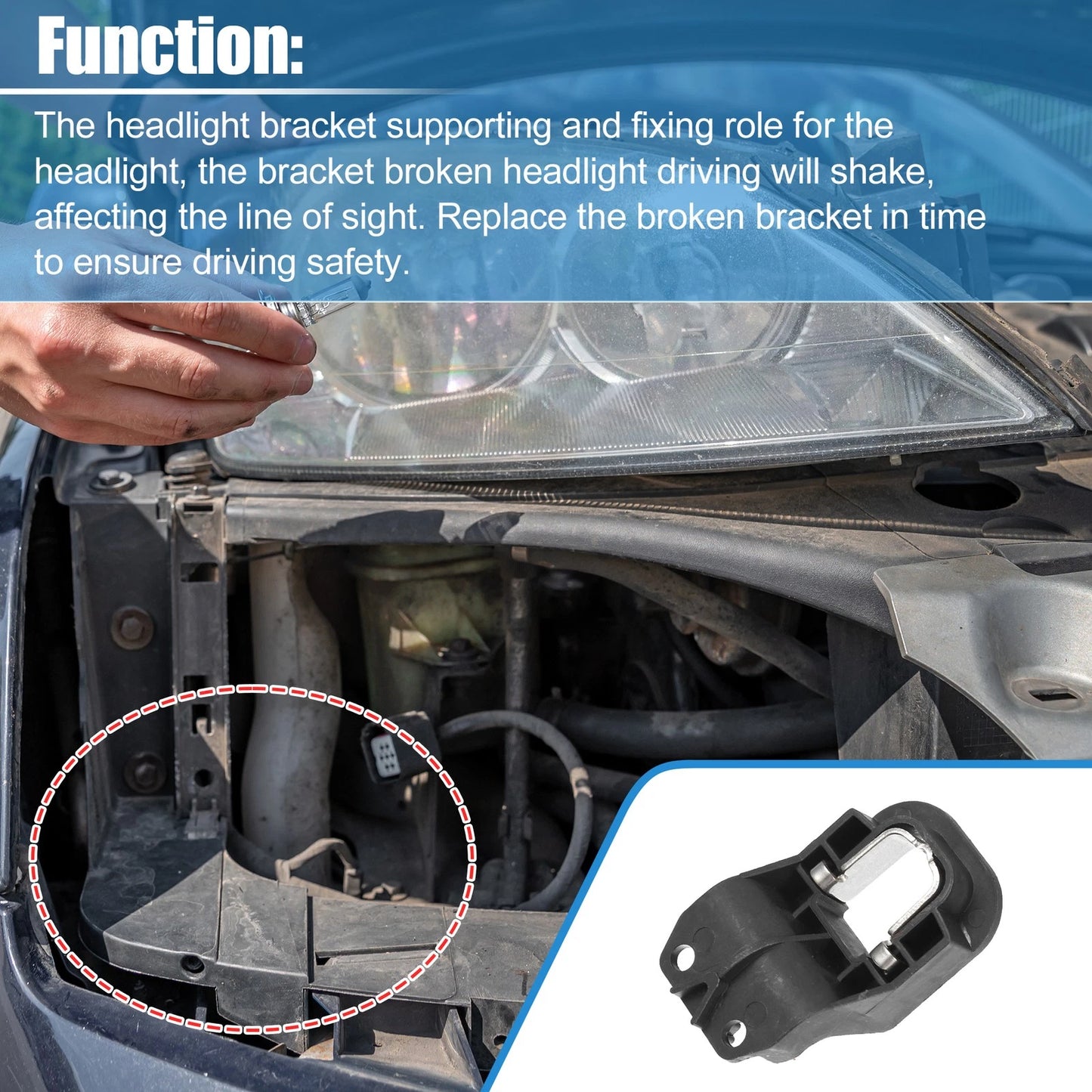 3 x Left or Right Side Headlight Support Mount Brackets for BMW X5 X6 (2007-2013)
