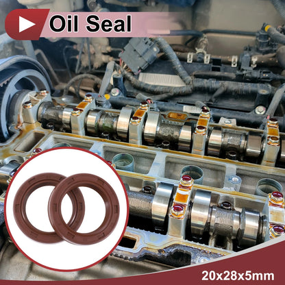 Oil Seal 20x28x5mm Brown 2 x Rotary Shaft Seal FKM Rubber for Make Model