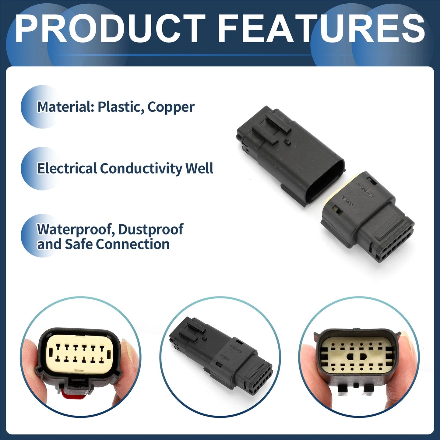 1 x Headlight Waterproof Connector Plug for Buick