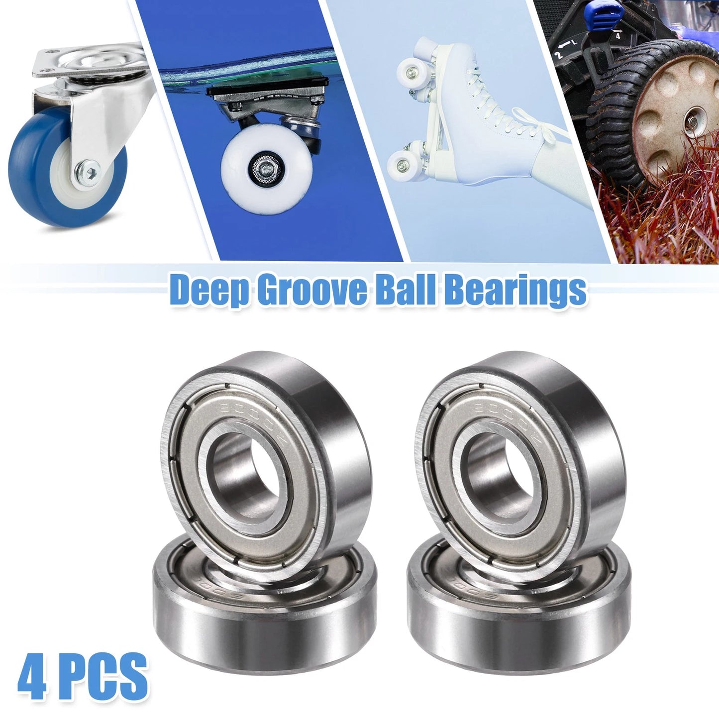 4pcs 10x26x8mm Double Shield Car Deep Groove Ball Bearings for Make Model