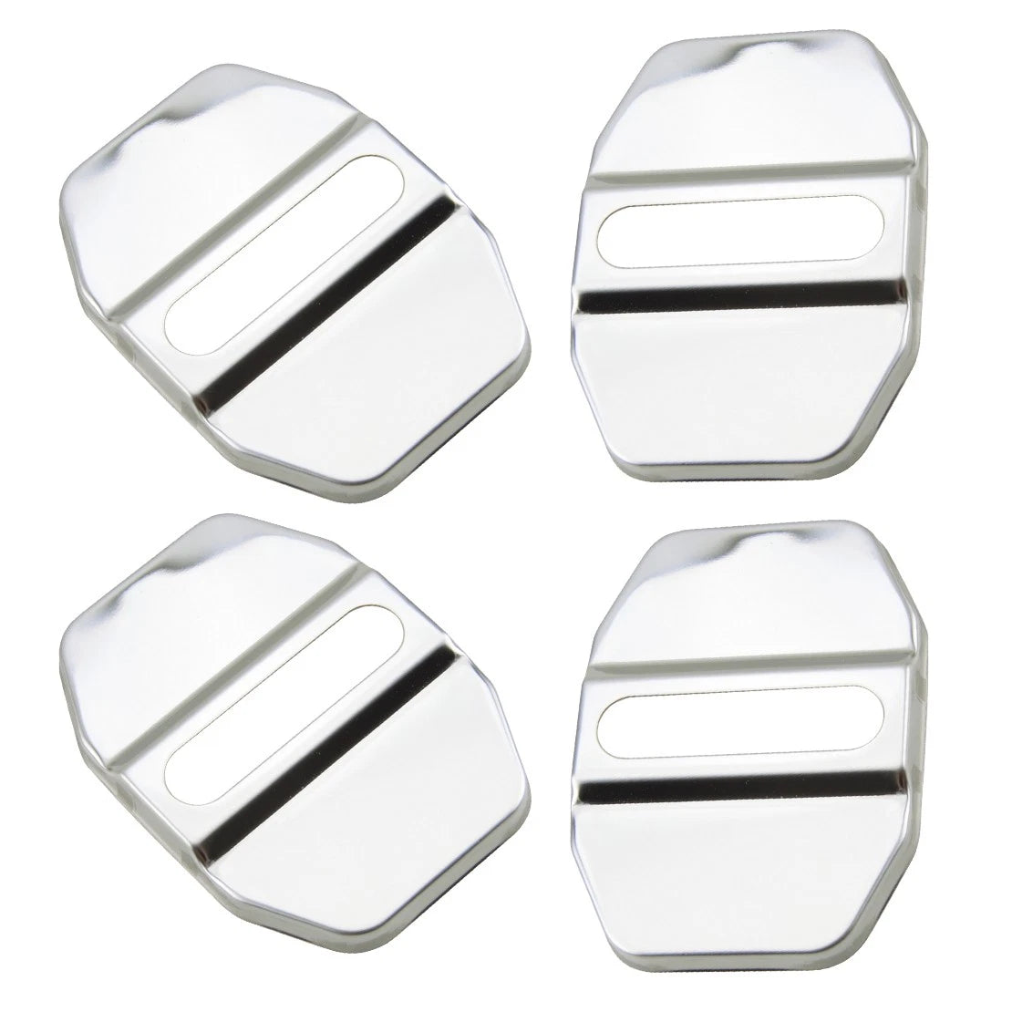 4 x Chrome Stainless Steel Door Lock Striker Covers for Car Model