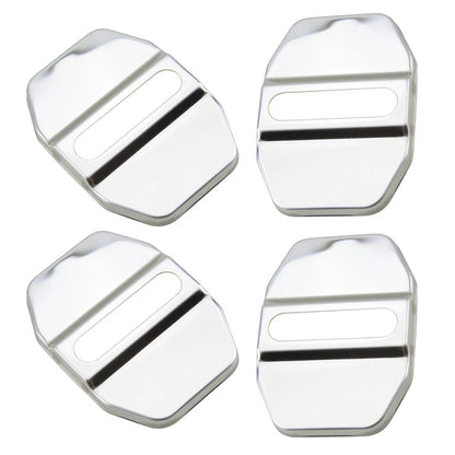 4 x Chrome Stainless Steel Door Lock Striker Covers for Car Model