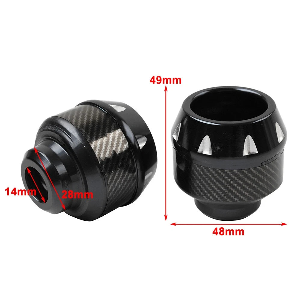 2 x Black Universal Front Fork Wheel Frame Sliders for Make & Model