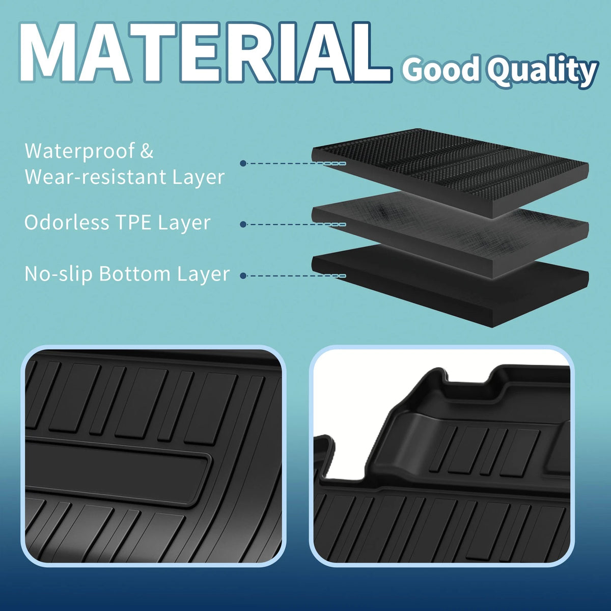 Flat Face Cargo Liner Rear Boot Mat for Toyota Sienna (2022-2024) 1 x TPE