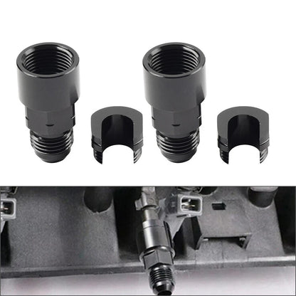 Black 6AN Male to 5/16" EFI Fuel Rail Adapter Fitting for Car Model