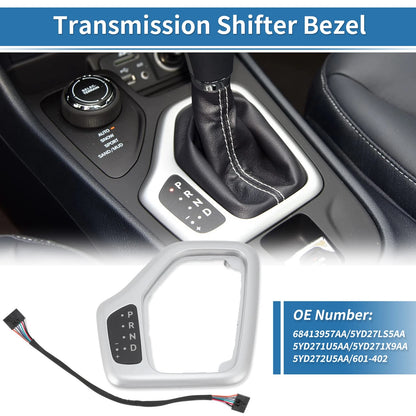 Transmission Shifter Bezel for Jeep Cherokee 2014-2018 Silver Tone