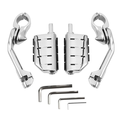 1-1/4" Chrome Footpeg Footrest Mount for Harley Touring Engine Guard