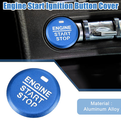Engine Start Stop Ignition Button Cover for Ford Mustang (2015-2021) Blue