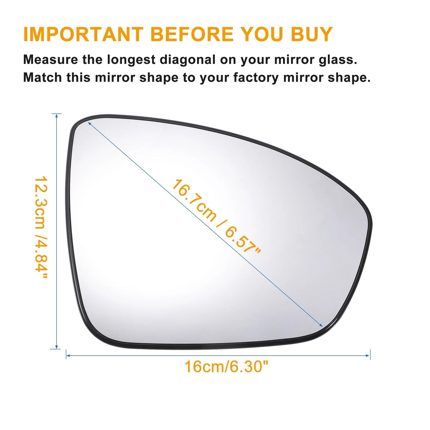 Right Side Mirror Glass w/ Backing Plate for Nissan Altima (2019-2021)