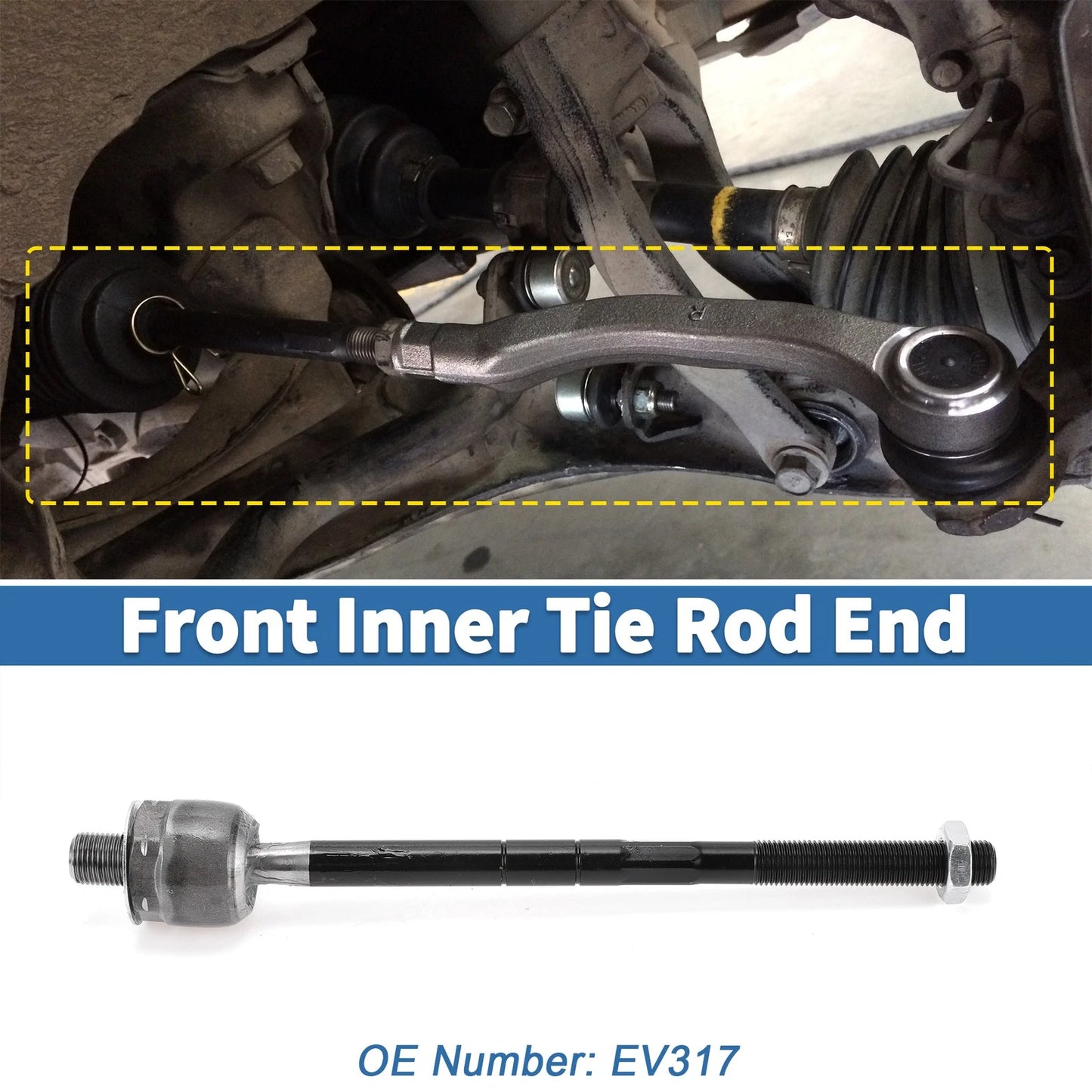 2 x Front Inner Tie Rod End Links for Ford Explorer, Ranger (1998-2004)