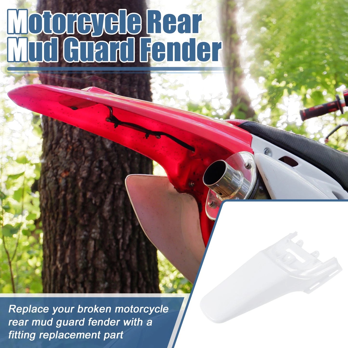 Rear Tail Mud Guard Fender for Honda XR50 CRF50 50cc 70cc 110cc White