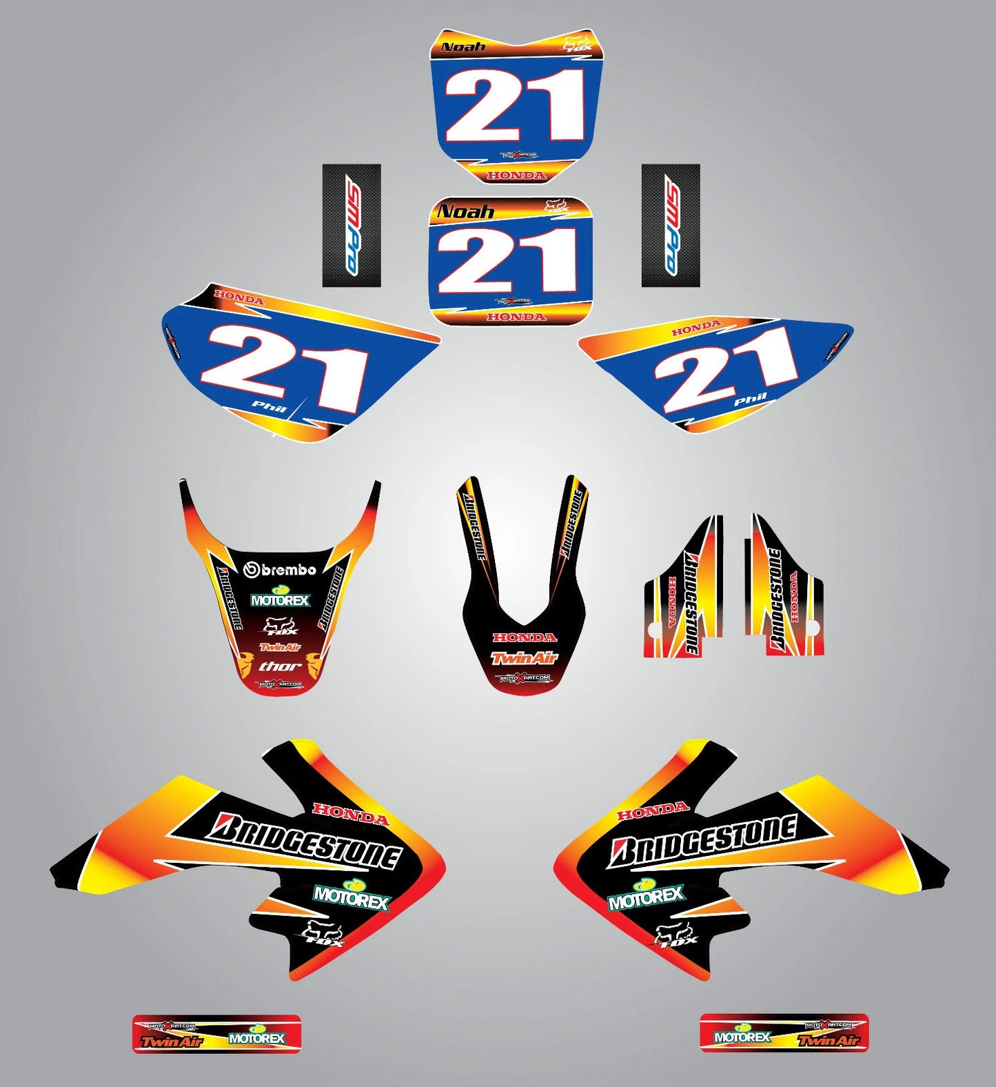 Custom Graphic Kit - SUNRISE STYLE for Honda CRF 50 (2004-2016)