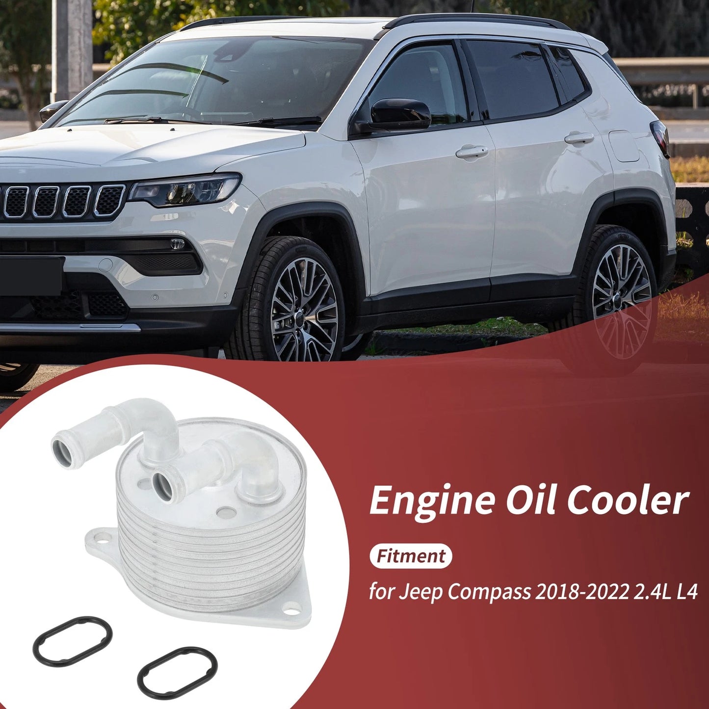 Engine Oil Cooler w/Gaskets for Jeep Compass (2018-2022)