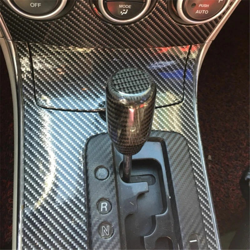 Universal Manual Gear Shift Knob for Car SUV - Black Carbon Fiber