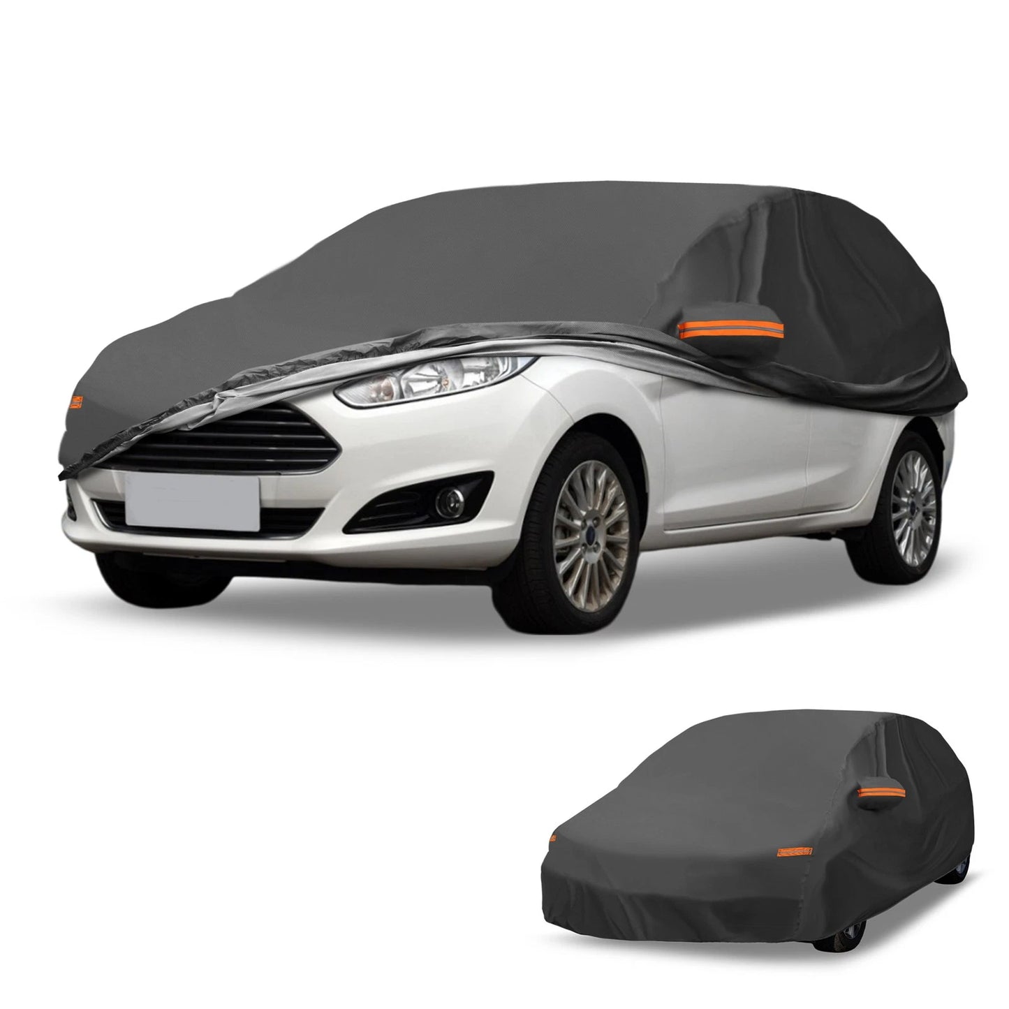 Waterproof All Weather Car Cover with Reflective Strap for Ford Fiesta Sedan
