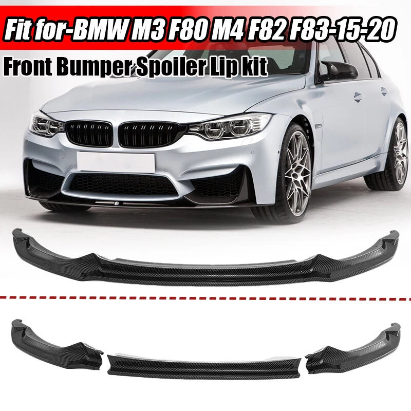 CS Style Carbon Fiber Front Bumper Lip for BMW M3 F80 M4 F82 F83 (2015-2020)