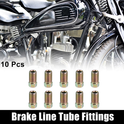 10 x Motorcycle Hydraulic Brake Line Tube Fittings 3/8 x 24 UNF for 3/16"