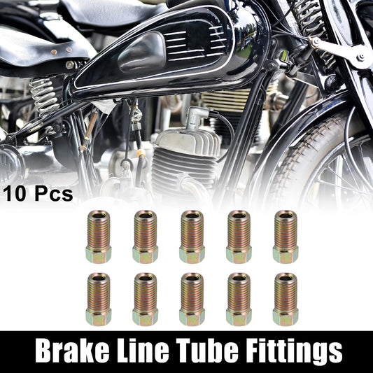 10 x Motorcycle Hydraulic Brake Line Tube Fittings 3/8 x 24 UNF for 3/16"