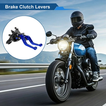 Adjustable Short Brake Clutch Levers for Honda Solid Blue