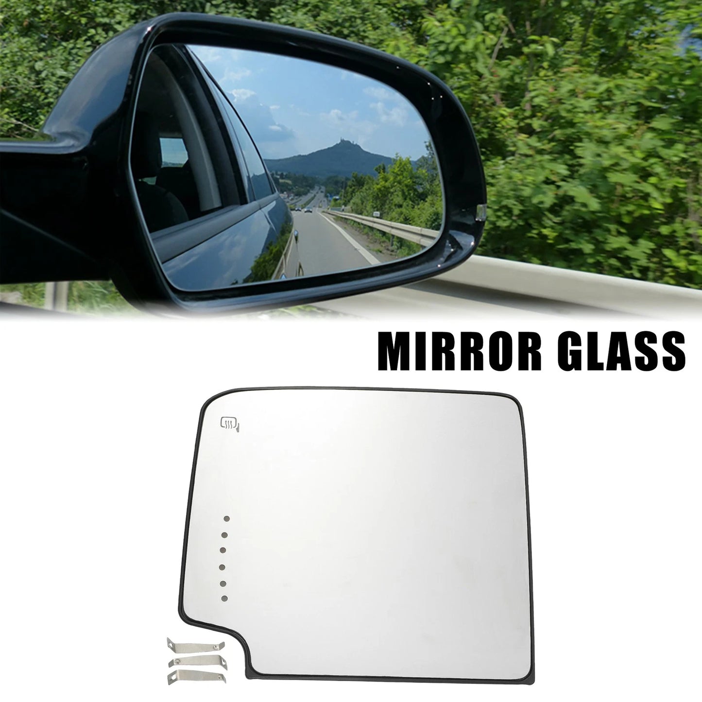 Mirror Glass Left Upper Side Heated for Chevrolet Silverado 1500
