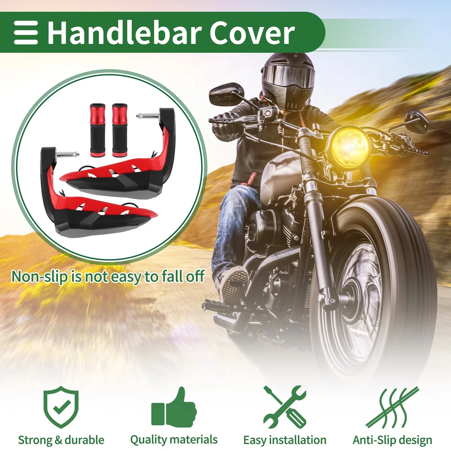 Handlebar Cover 1 Motorcycle Hand Grips Cover Diamond Pattern for Motorcycle
