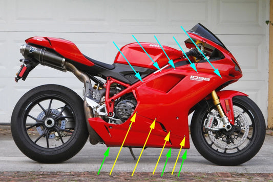 18x Dzus Fasteners Studs Clips Fairing Bolts Kit for Ducati 1098 1198 848