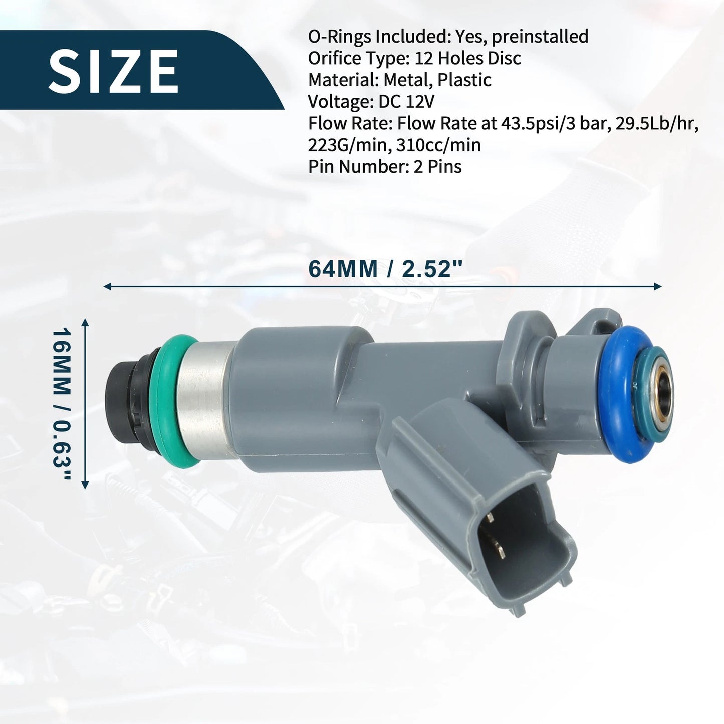 Fuel Injector 6 x No.16450-R70-A01 for Honda Accord (2008-2012)
