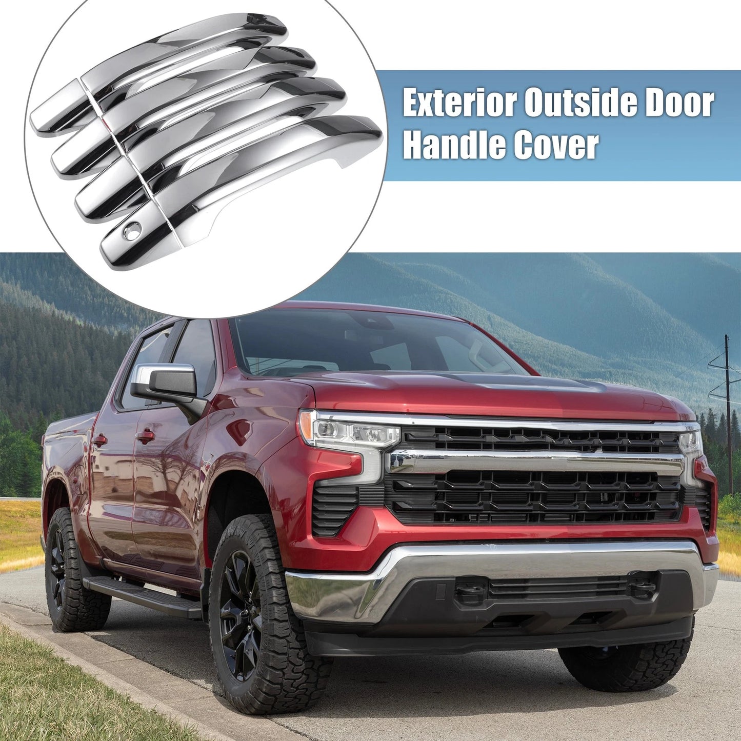 Set Exterior Door Handle Cover for Chevy Silverado & GMC Sierra