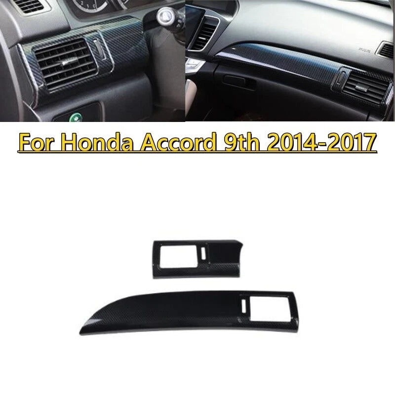 Carbon Fiber Style Central Console Panel Cover for Honda Accord (2014–2017)