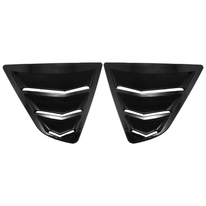Rear Side Window Louvers Air Vent Covers Glossy Black for Toyota Camry (2018-2023)