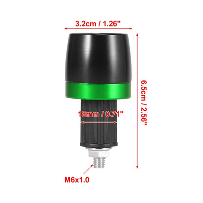 2 x 18mm Handlebar End Caps Plug Bar CNC Aluminum Alloy Green for Motorcycle