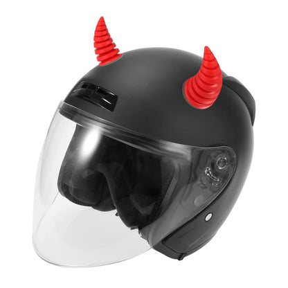 2 x Helmet Threaded Bull Horn Style Decoration Suction Cup Red for Car